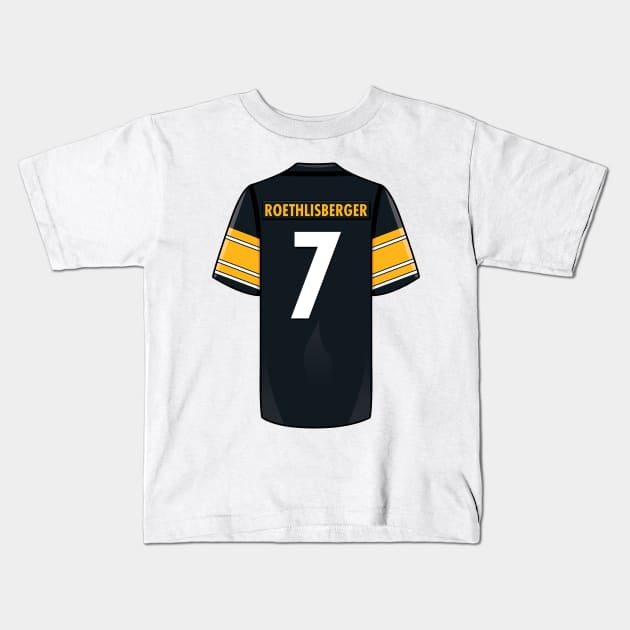 Ben Roethlisberger Jersey Kids T-Shirt by WalkDesigns